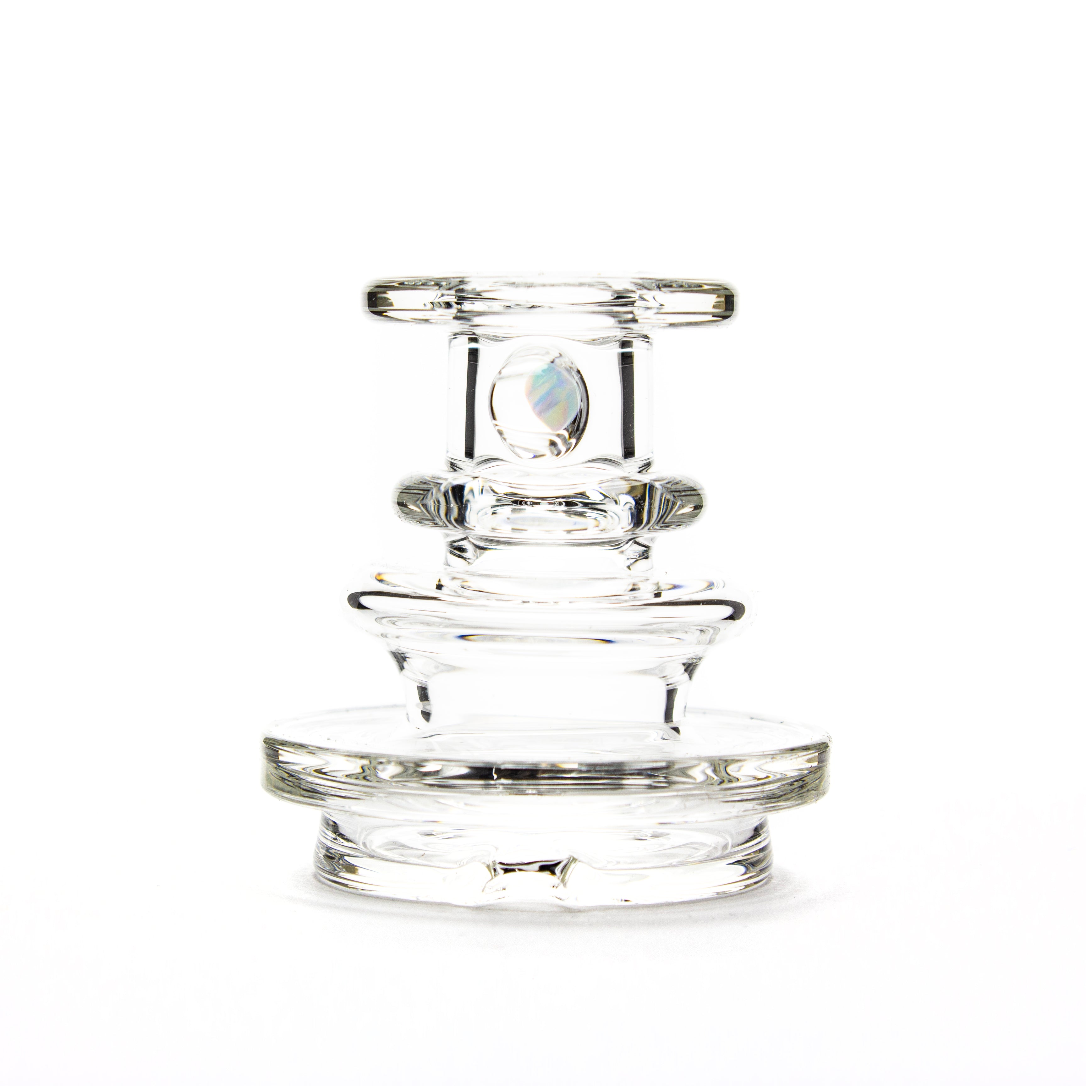 Charlie Shaw Glass Clear Opal Peak Dry Top Attachment #CSG28 - Planet Caravan